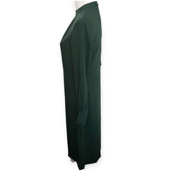 H&M DARK GREEN SLIT FRONT DRESS SZ.4 EUC. - Picture 5 of 9